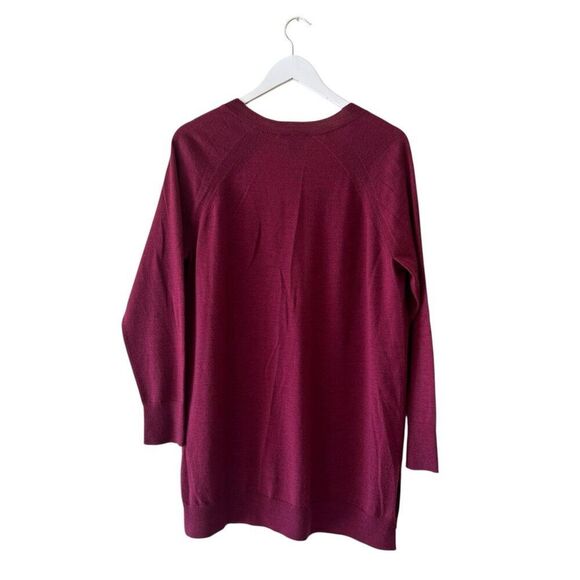 Eileen Fisher Sangria Organic Linen Cotton Blend V-Neck Long Sleeve Sweater SZ M - Picture 6 of 10